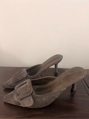No name grey mules
